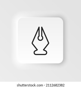 Ink, pen, tool vector icon. Element of design tool for mobile concept and web apps vector. Thin neumorphic style vector icon for website design
