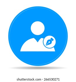 Ink pen User icon. Flat  illustrator Eps 