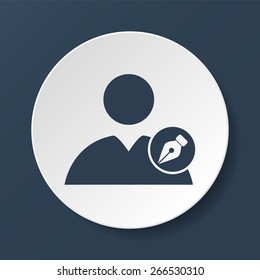 Ink pen User icon. Flat  illustrator Eps 