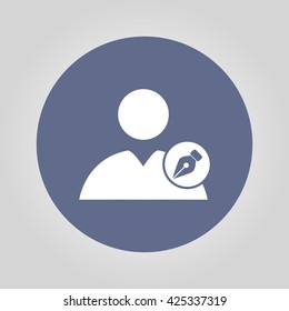 Ink pen User icon. Flat design style eps 10