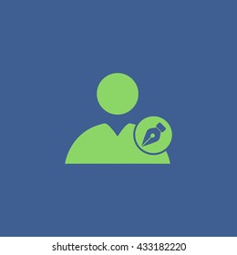 Ink pen User icon. Flat design style eps 10