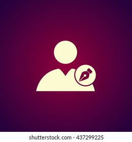 Ink pen User icon. Flat design style eps 10