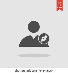 Ink pen User icon. Flat design style eps 10