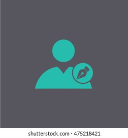 Ink pen User icon. Flat design style eps 10