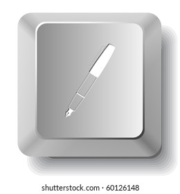 Ink pen. Vector computer key.