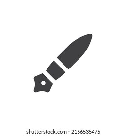 Icono del vector del lápiz de tinta. signo plano relleno para concepto móvil y diseño web. Icono de glifo de pluma de fuente. Símbolo, ilustración del logotipo. Gráficos vectoriales