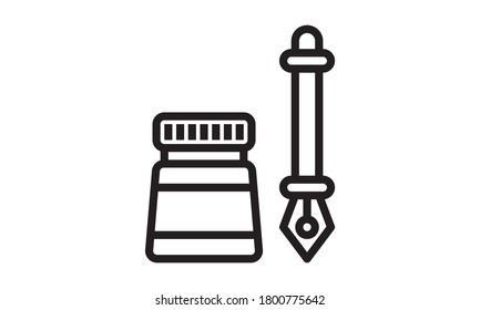 Icono de vector de tinta y lápiz aislado en fondo blanco. Se puede utilizar para muchos procesos.