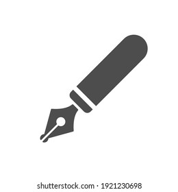 ink pen vector icon isolated on white. ink pen silhouette icon symbol for web, mobile apps, ui design and print
