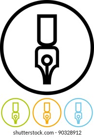 Ink pen - Vector icon isolated on white