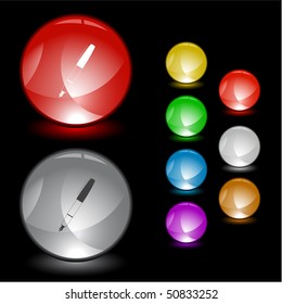 Ink pen. Vector interface element.