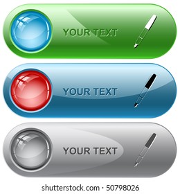 Pluma de tinta. Botones de Internet vectores.