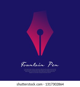 ink pen vector, signature pen icon, fountain pen