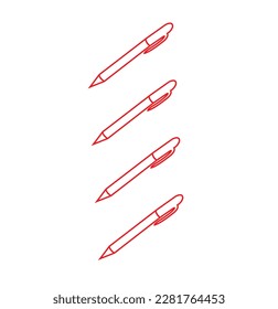 Schreibstift auf Papier. Eine kontinuierliche Linie Kunstzeichnung, Vektorgrafik minimalistisches Design einzeln auf weißem Hintergrund.