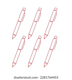 Schreibstift auf Papier. Eine kontinuierliche Linie Kunstzeichnung, Vektorgrafik minimalistisches Design einzeln auf weißem Hintergrund.