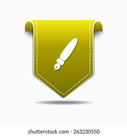 Ink Pen Yellow Vector Icon Design