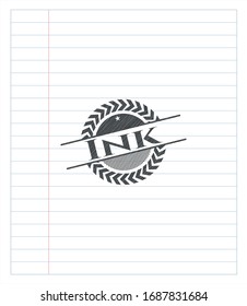 Ink with pencil strokes. Vector Illustration. Detailed.