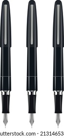 Plumas de tinta, ilustración, vector sobre un fondo blanco.