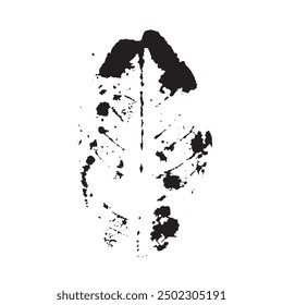 Impresiones y sellos de textura en forma de planta de tinta