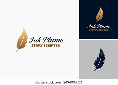 Ink Plume Story Scriptwriter Logo Template encapsulates creativity and storytelling prowess, perfect for writers, authors, and publishing ventures. Layered EPS Vector