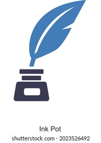 Ink Pot or Editing Tools Icon Concept