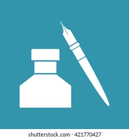 Ink Pot Icon. Eps-10.