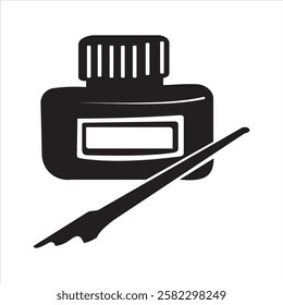 Ink pot illustration image in white background.