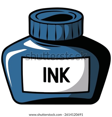 Ink pot isolated vector illustration on white background