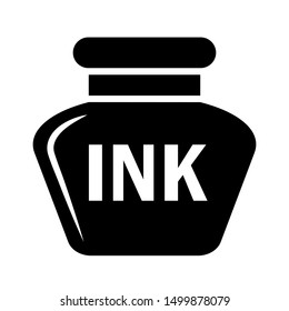 Ink pot vector icon on white background