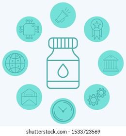 Ink pot vector icon sign symbol