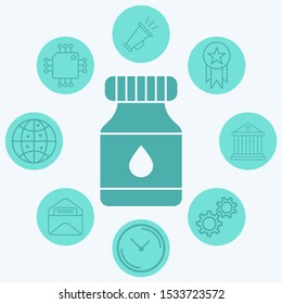 Ink pot vector icon sign symbol