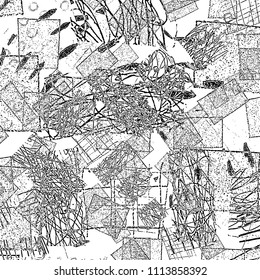  Ink Print Distress Background . Dots Grunge Texture. Vector.