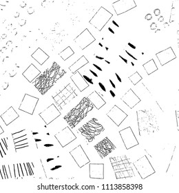  Ink Print Distress Background . Dots Grunge Texture. Vector.