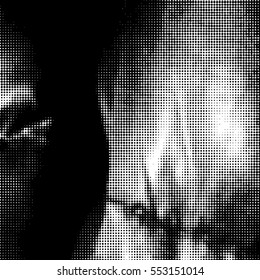  Ink Print Distress Background . Dots Grunge Texture. Vector.
