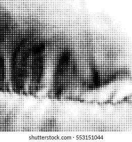  Ink Print Distress Background . Dots Grunge Texture. Vector.