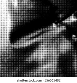  Ink Print Distress Background . Dots Grunge Texture. Vector.