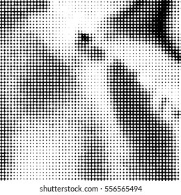  Ink Print Distress Background . Dots Grunge Texture. Vector.