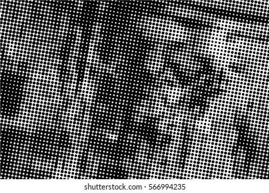  Ink Print Distress Background . Dots Grunge Texture. Vector.