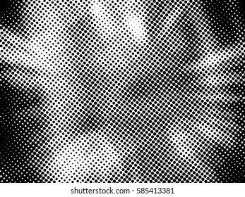  Ink Print Distress Background . Dots Grunge Texture. Vector.