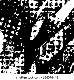  Ink Print Distress Background . Dots Grunge Texture. Vector.