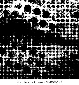  Ink Print Distress Background . Dots Grunge Texture. Vector.