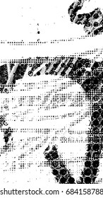 Ink Print Distress Background . Dots Grunge Texture. Vector.