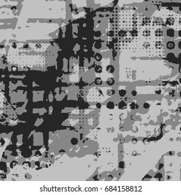 Ink Print Distress Background . Dots Grunge Texture. Vector.