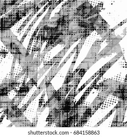 Ink Print Distress Background . Dots Grunge Texture. Vector.