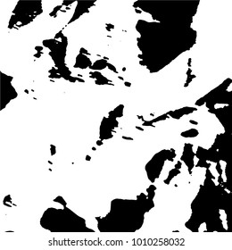Ink Print Distress Background . Grunge Texture. Abstract Black and white illustration. Vector.