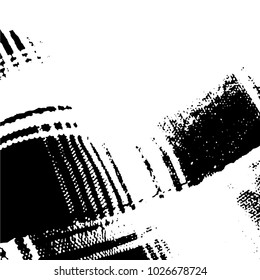 Ink Print Distress Background . Grunge Texture. Abstract Black and white illustration. Vector.