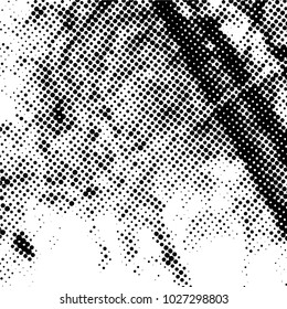 Ink Print Distress Background . Grunge Texture. Abstract Black and white illustration. Vector.halftone