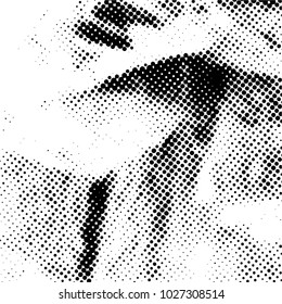 Ink Print Distress Background . Grunge Texture. Abstract Black and white illustration. Vector.halftone