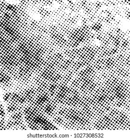 Ink Print Distress Background . Grunge Texture. Abstract Black and white illustration. Vector.halftone