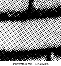 Ink Print Distress Background . Grunge Texture. Abstract Black and white illustration. Vector.halftone