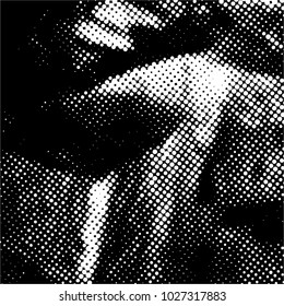 Ink Print Distress Background . Grunge Texture. Abstract Black and white illustration. Vector.halftone